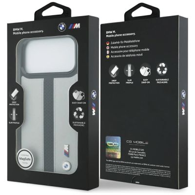 8. BMW M Perforated Stripe Logo MagSafe Case for iPhone 17 Pro Max - Gray