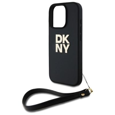 5. DKNY Wrist Strap Stock Logo iPhone 16 Pro Max Case - Black