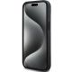 5. DKNY Leather Mono Stripe & Metal Logo Case for iPhone 15/14/13 - Black
