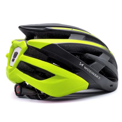 5. Wozinsky MTB Bike Helmet with Removable Visor and Rear USB Light L - Black and Yellow