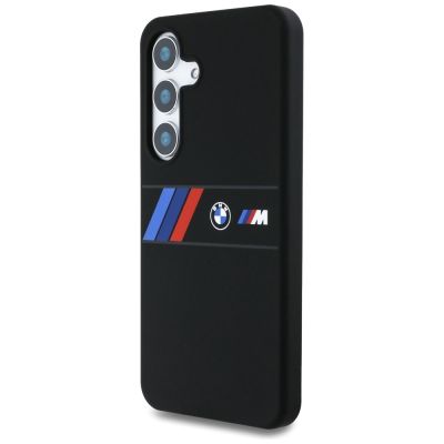 2. BMW Silicone Middle Tricolor Stripes MagSafe Case for Samsung Galaxy S25 - Black