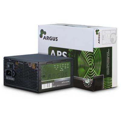 3. Inter-Tech Argus APS Power Supply - 420 W - 115 - 230 V - 47 - 63 Hz - +12V1,+12V2,+3.3V,+5V,+5Vsb,-12V - Active - 103 W