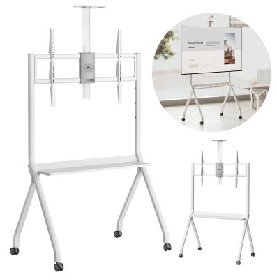 12. MACLEAN TV STAND / TROLLEY, CAMERA SHELF, ON WHEELS, 55-100", MAX. LOAD 120KG/10KG SHELF, MAX. VESA 900X600 MC-114
