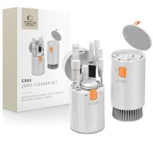 Tech-Protect 20-in-1 Multifunctional Cleaning Kit for Phone, Tablet, Laptop, and Headphones - White