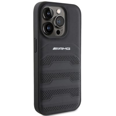 4. Mercedes AMG Leather Debossed Lines case for iPhone 15 Pro Max - black