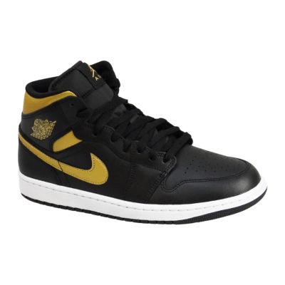 3. Air Jordan 1 Mid (GS) Basketball Shoe Black/Metallic Gold - DQ8426-071