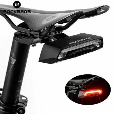 3. Rockbros LKWD-R1 Rear Bike Light with Laser and Remote Control + Micro USB Cable - USB-A - Black