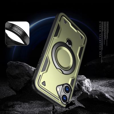 6. Hybrid Armor Trendy Case with MagSafe for iPhone 16 Plus - Green
