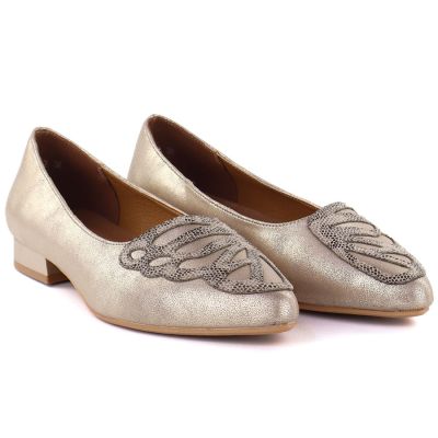 4. Women's gold shoes M.Daszyński SA201A-2