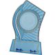 7. Plastic trophy - transparent - gold with space for a 50mm sticker and a 65mmX23mm TM plaque