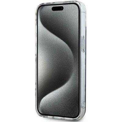 5. DKNY IML Checkered Mono Pattern case for iPhone 15 Plus / 14 Plus - black