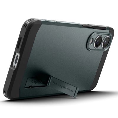 9. Spigen Tough Armor MagSafe Case for Samsung Galaxy S25 Edge - Green/Black