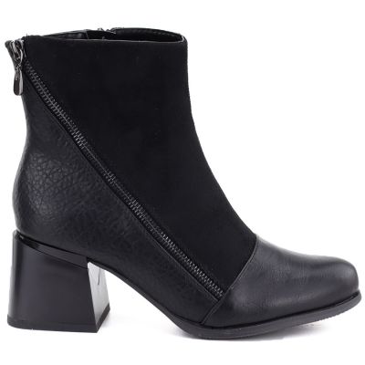 2. Women's insulated ankle boots with a block heel, black M.Daszyński SA269-5