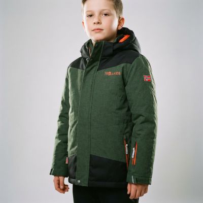 3. Trollkids Kids Norefjell Jacket, insulated, waterproof, green (132-322)