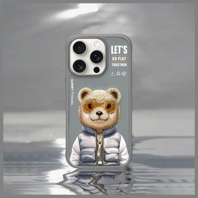 8. Nimmy Cool&Cute 2.0 Bear Case for iPhone 16 Pro Max - Gray