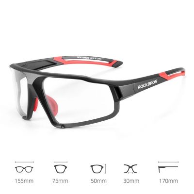 2. Rockbros SP216BK Photochromic UV400 Cycling Glasses - Black and Red