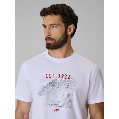4. Men's regular printed T-shirt 4F 4FRSS26TTSHM4039-10S