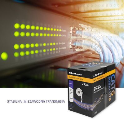 5. QOLTEC UTP NETWORK CABLE | CAT6 | 305M | PVC GRAY