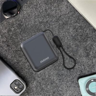 5. Dudao K22+ Ultra-Compact Power Bank 10000mAh 22.5W USB-C with Pendant/Cable - Gray