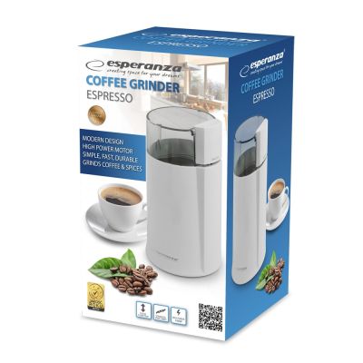 6. Esperanza Espresso EKC001W Coffee Grinder (160 W; Blade Grinder; White)