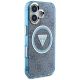 4. Guess IML Metal Glitter 4G Circle Triangle MagSafe Case for iPhone 16 - Blue
