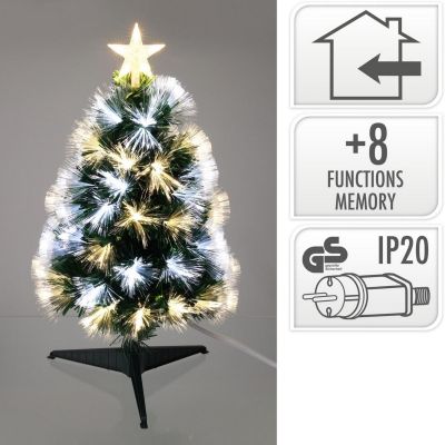 6. DECORATIVE FIBER OPTIC CHRISTMAS TREE WARM COOL WHITE 90CM