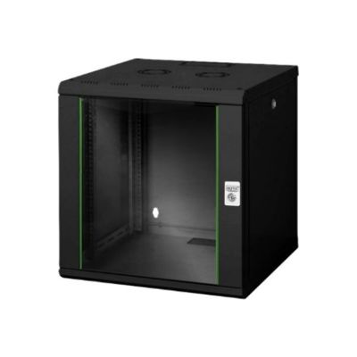 10. Digitus Unique 19" 12U 600x600 wall-mounted network cabinet, glass door, black, undivided, assembled, 100kg