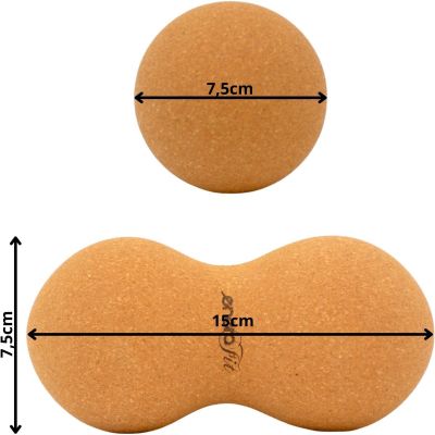 6. DOUBLE CORK MASSAGE BALL 7.5x15CM ENERO FIT