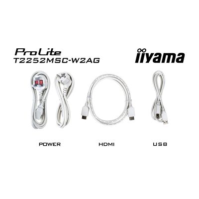 12. iiyama ProLite T2252MSC-W2AG computer monitor 54.5 cm (21.4") 1920 x 1080 px Full HD LCD Touchscreen White