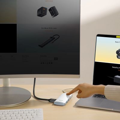 11. Baseus Lite Series multifunctional HUB USB Type C - 2 x USB 3.0 / USB Type C PD / HDMI 1,4 / SD / TF white (WKQX050102)