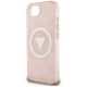 6. Guess IML Metal Glitter 4G Circle Triangle MagSafe case for iPhone 16e - pink