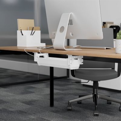 MACLEAN UNDERDESK CABLE ORGANIZER/EXTENSION CORD, MAX LOAD 5KG, WHITE MC-106 W