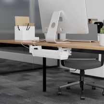 MACLEAN UNDERDESK CABLE ORGANIZER/EXTENSION CORD, MAX LOAD 5KG, WHITE MC-106 W