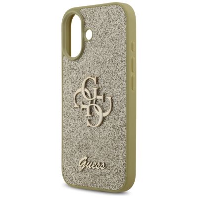 6. Guess Fixed Glitter Big 4G case for iPhone 17 - gold