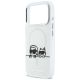 6. Karl Lagerfeld IML Karl & Choupette Peekaboo Logo MagSafe Case for iPhone 17 Pro - White