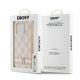 8. DKNY Leather Checkered Mono Pattern & Printed Stripes case for iPhone 14 Pro - pink