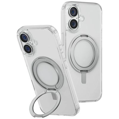 Uniq Swivix 360 Rotating Kickstand Case for iPhone 16 - Transparent