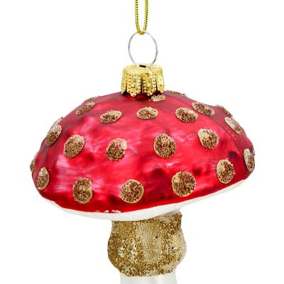 4. GLASS MUSHROOM BAUBLE 8.5 CM MICA