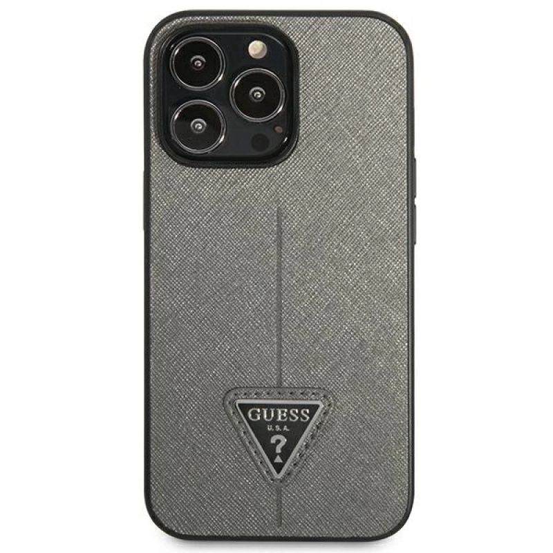 3. Guess Saffiano Triangle Logo case for iPhone 13 Pro / 13 6.1" - silver