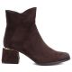 2. Women's high-heeled suede ankle boots in chocolate Potocki SZ12875