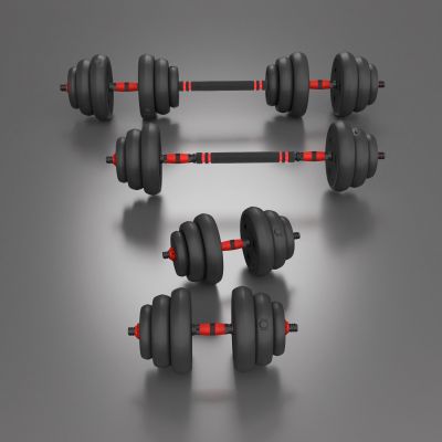 9. 6-in-1 Weight Set HMS SGN120 (Barbell, Dumbbells and Kettlebell) 20 kg