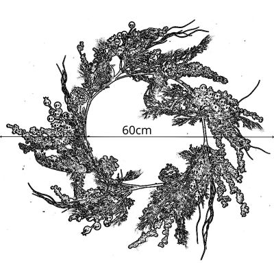 6. DECORATIVE DOOR WREATH 60 CM RED