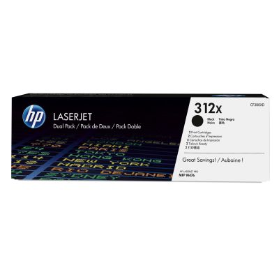 HP 312X 2-Pack Original High Yield Black LaserJet Toner Cartridges
