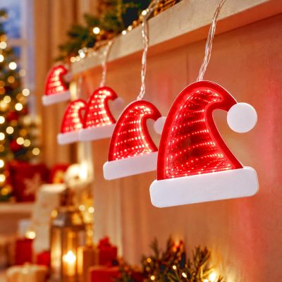 7. LAMPS WIRES GARLAND LED SANTA CLAUS HATS USB