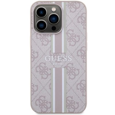 3. Guess GUHMP13XP4RPSP iPhone 13 Pro Max 6.7" pink/pink hardcase 4G Printed Stripes MagSafe