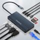 3. USB-C Hub 14 in 1 Wozinsky WDS03Y5S Multifunctional, Aluminum, for 3 Monitors, with 15 cm Cable - Gray