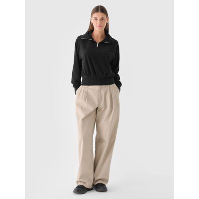 3. Women's velour sweatshirt without a hood, 4F 4FRAW24TSWSF2054-20S