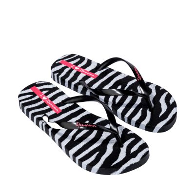2. Ipanema Women's Animal Print Flip Flops Black and Gray 83846-BP655