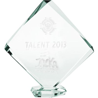 9. 3D engraved glass trophy with case