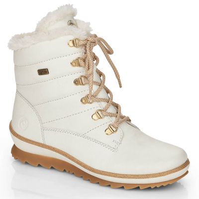 24. Remonte W RKR629 wool-lined waterproof leather ankle boots, white